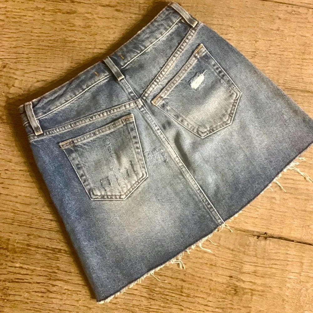Free People A Line Denim Mini Skirt.